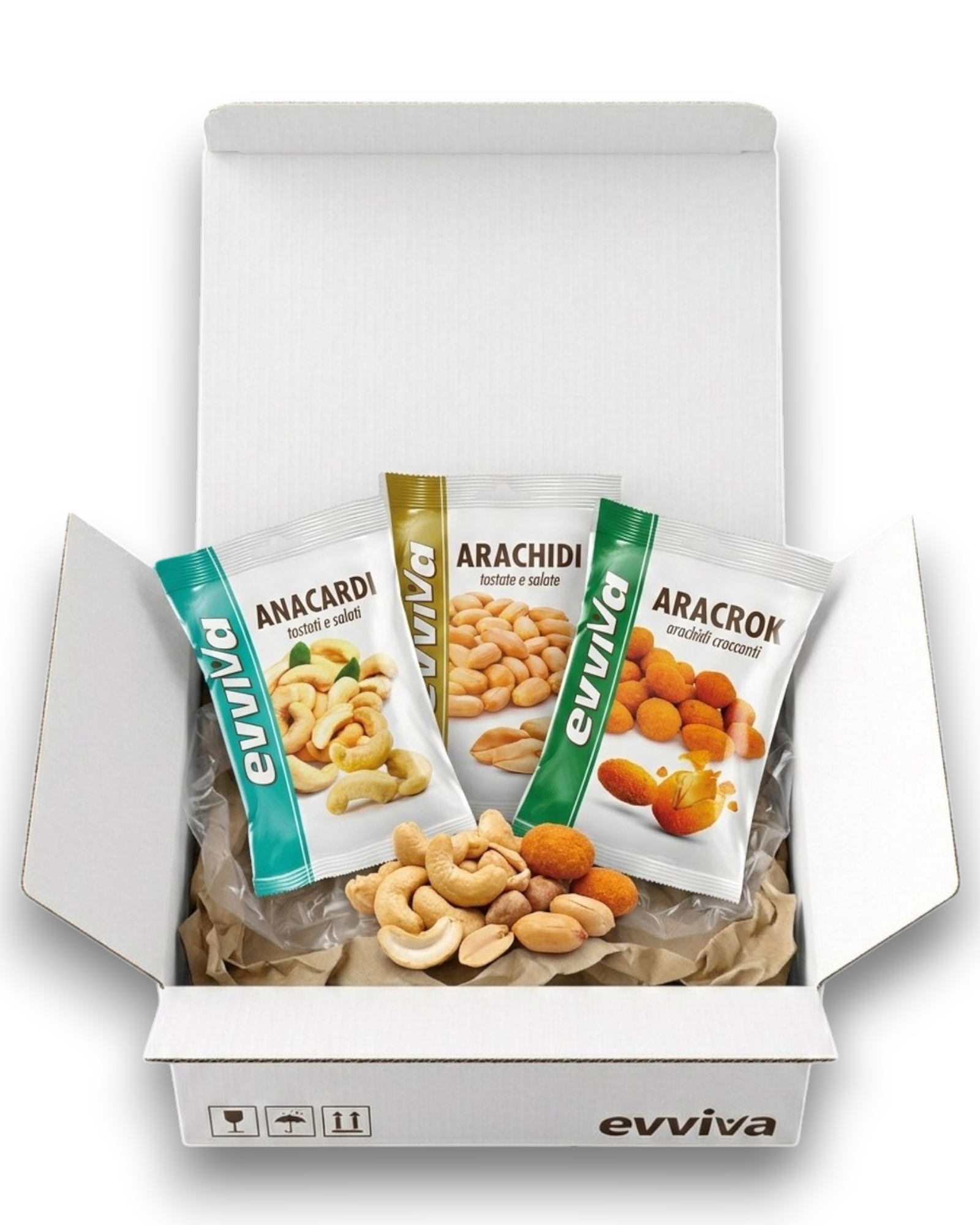 Multipack Salato Evviva 36 Pezzi - Mix Anacardi, Arachidi e Aracrok Paprika